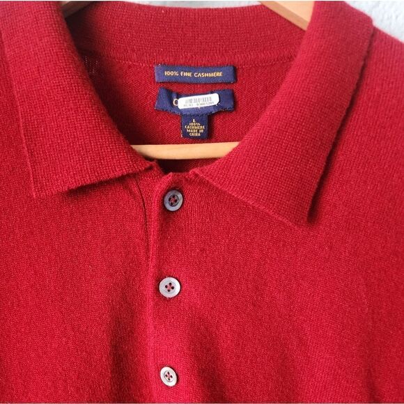 Charter Club sweater 100% Fine cashmere quarter button up pullover polo sweater - Picture 2 of 9